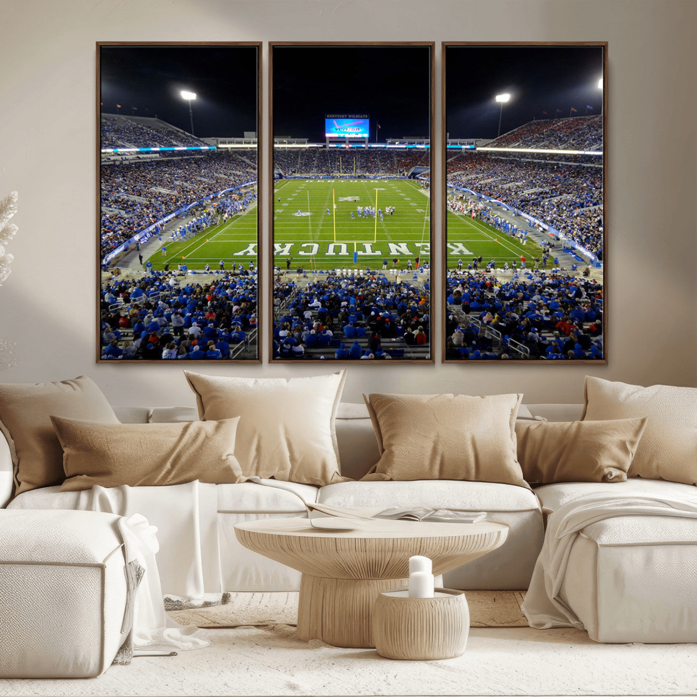 MGV-FC-48X32-3P - Kroger Field Canvas Wall Art - Kentucky Stadium Wall Art Print - Sunset Football Stadium Wall Decor