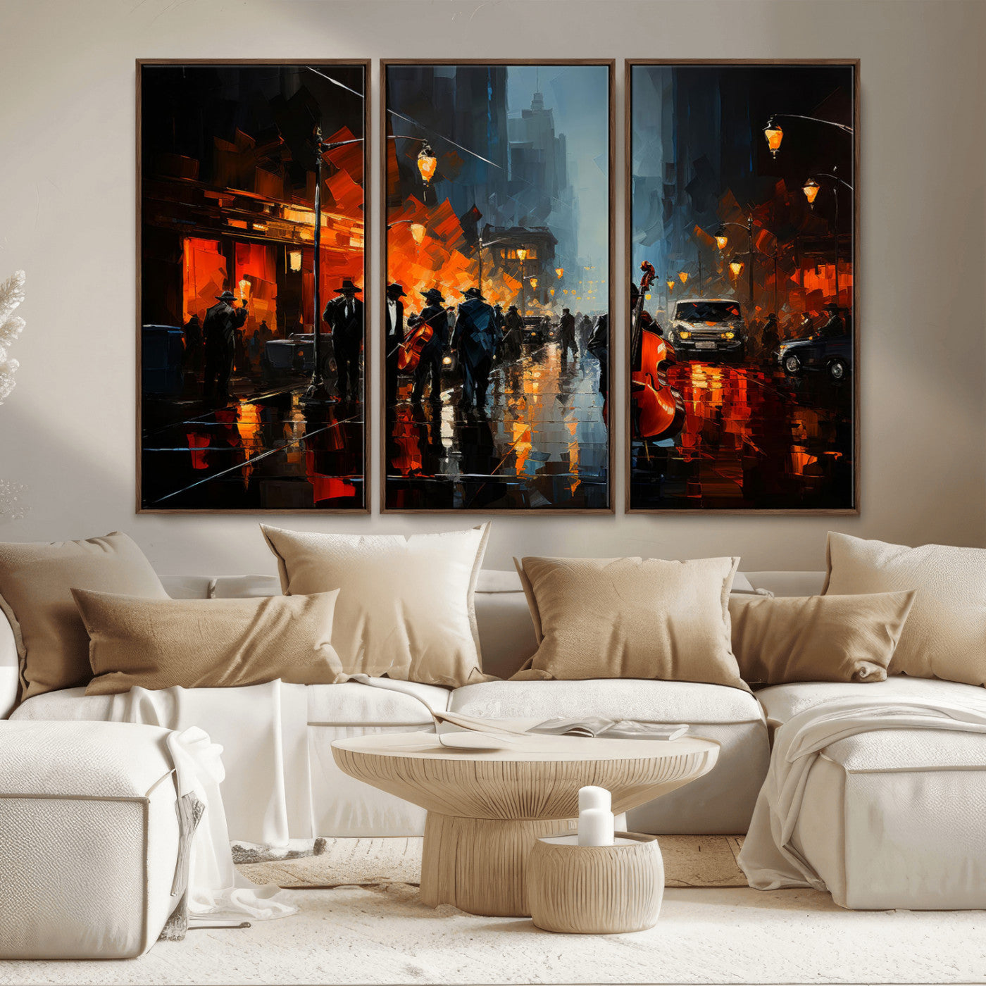 MGV-FC-48X32-3P - Winston Porter Jazz Wall Art - African American Music Canvas - Abstract Colorful Music Art - Framed