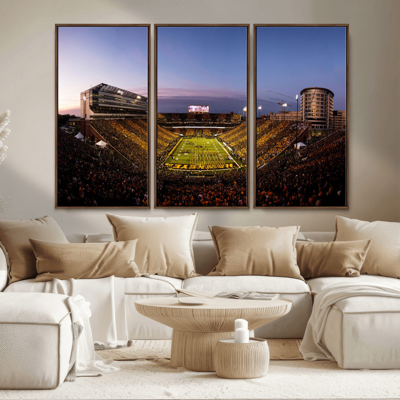 MGV-FC-48X32-3P - Iowa Hawkeyes Kinnick Stadium Wall Art Canvas Print, Framed Iowa Hawkeyes Kinnick Stadium Canvas