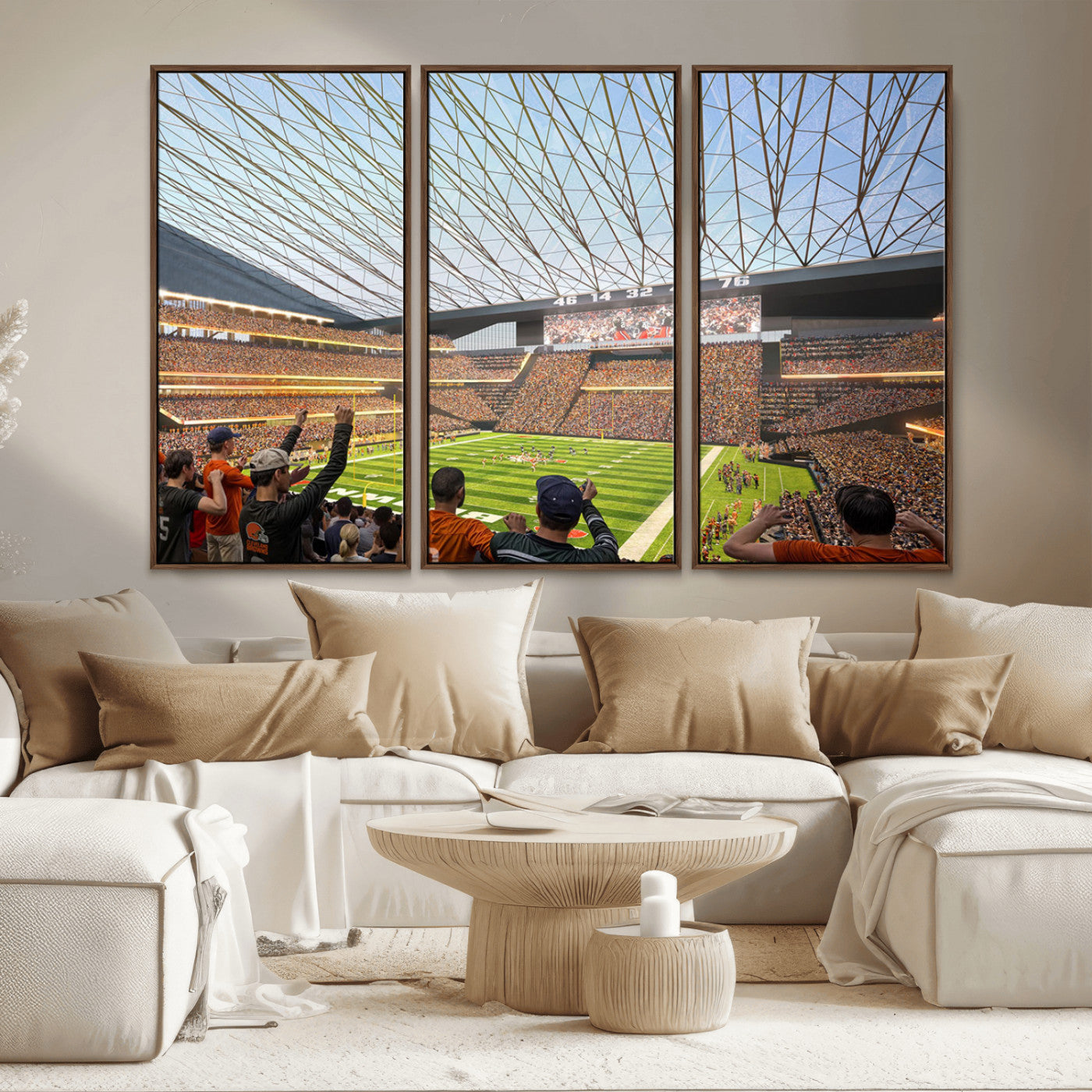 MGV-FC-48X32-3P - Cleveland Browns Stadium Wall Art - NFL Football Canvas Print