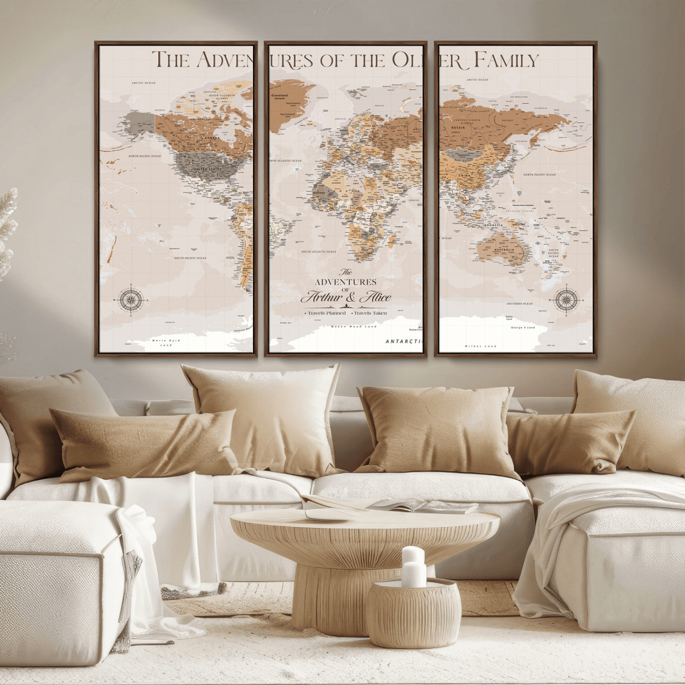 MGV-FC-48X32-3P - World Travel Map with Pins – Push Pin Maps of Where I've Been, Framed Wall Map for Travel Memories,