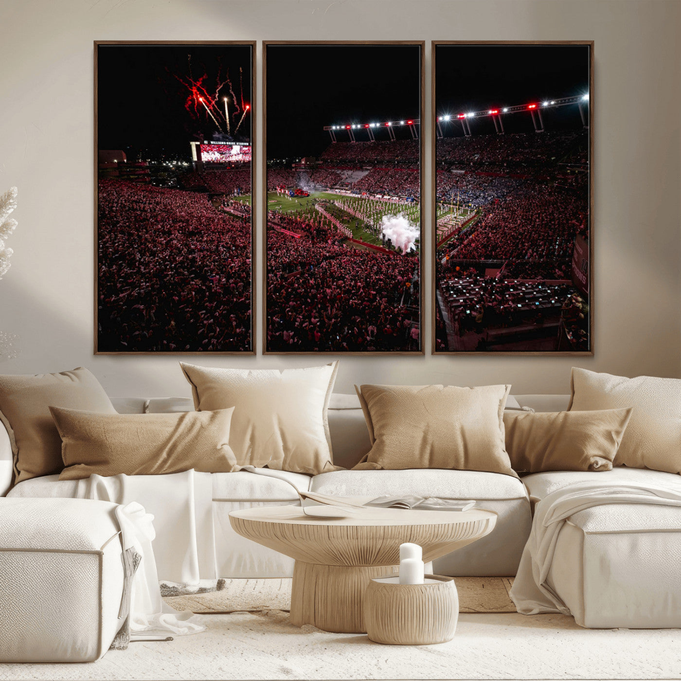 60690191-MGV-FC-48X32-3P - William Brice Stadium Wall Art Print – Baseball Game Room Artwork Print for Basement Dorm, Home, Office