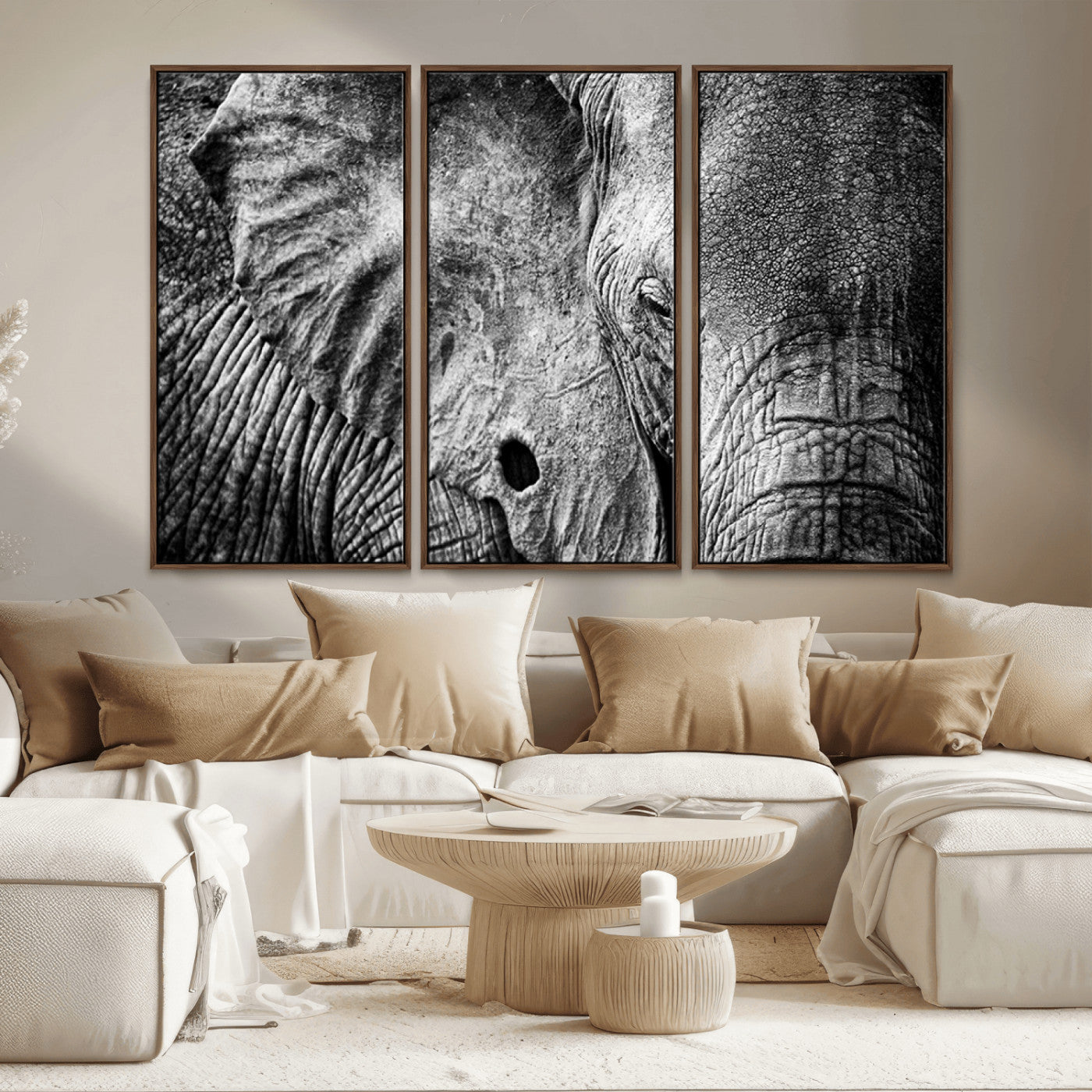 MGV-FC-48X32-3P - Wild Old Elephant Wall Art Canvas Print