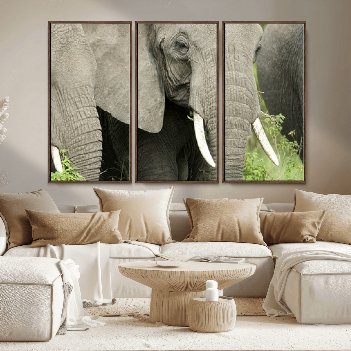 MGV-FC-48X32-3P - Wild Elephant Wall Art Canvas Print