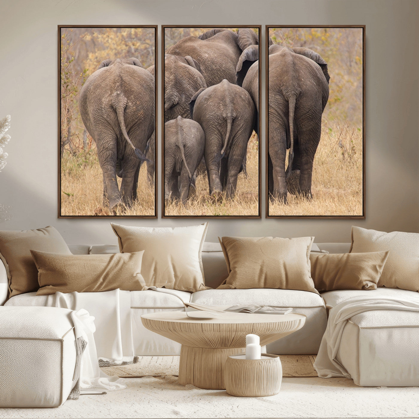 MGV-FC-48X32-3P - Wild Elephant Wall Art Canvas Print