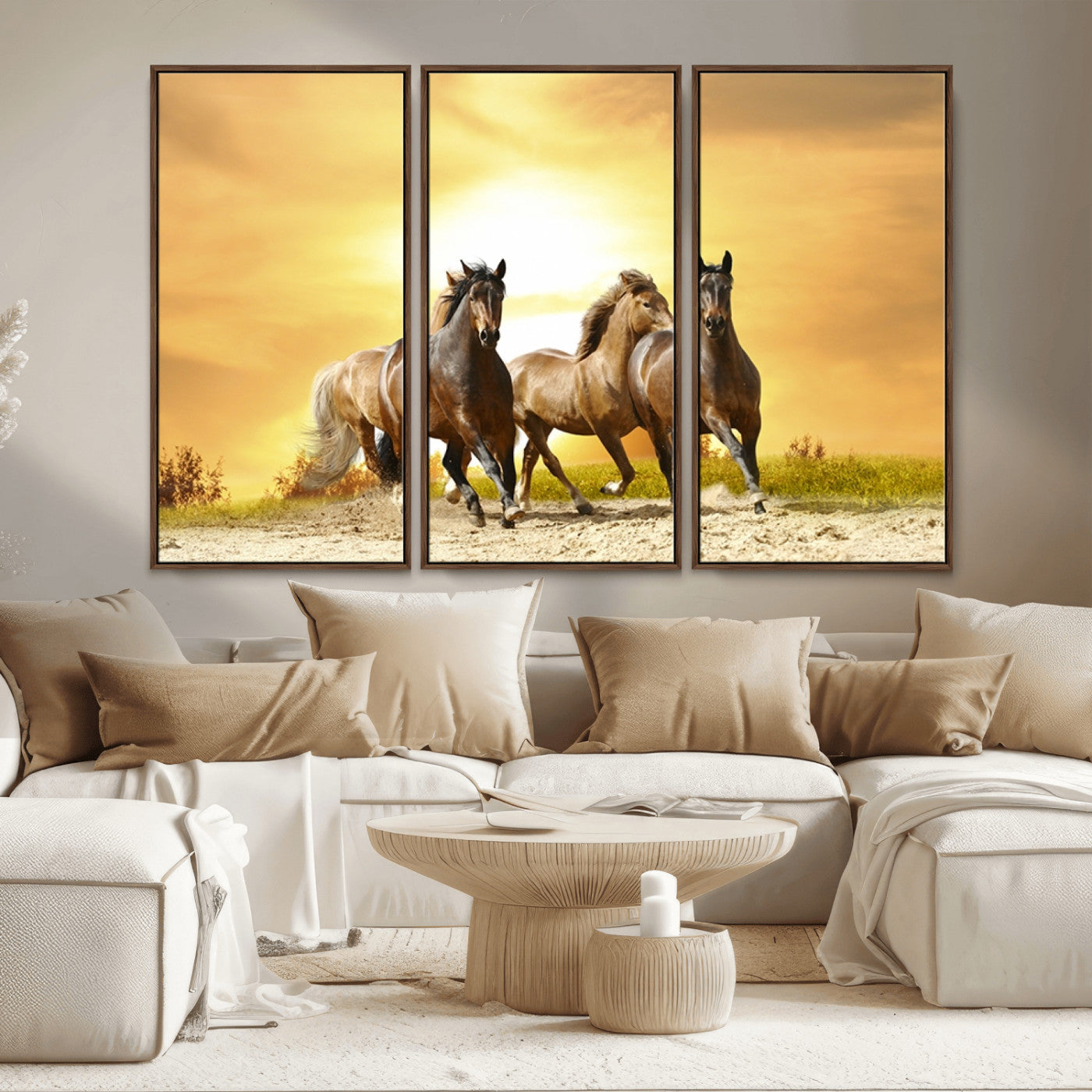 MGV-FC-48X32-3P - Wild Horses Wall Art Canvas Print