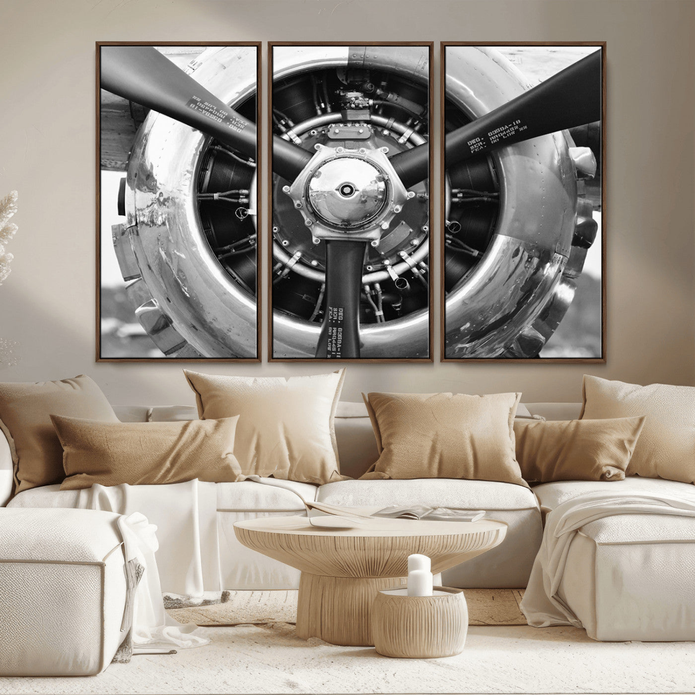 MGV-FC-48X32-3P - Vintage Airplane Wall Art Canvas Print
