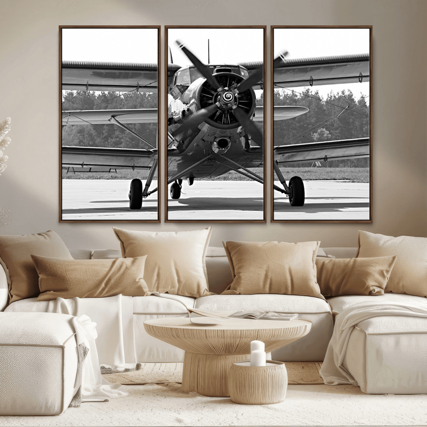 MGV-FC-48X32-3P - Wall Art Old War Plane Canvas Print