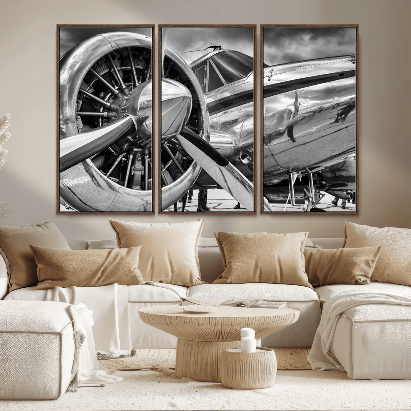 MGV-FC-48X32-3P - Vintage Antique Airplane Wall Art Canvas Print