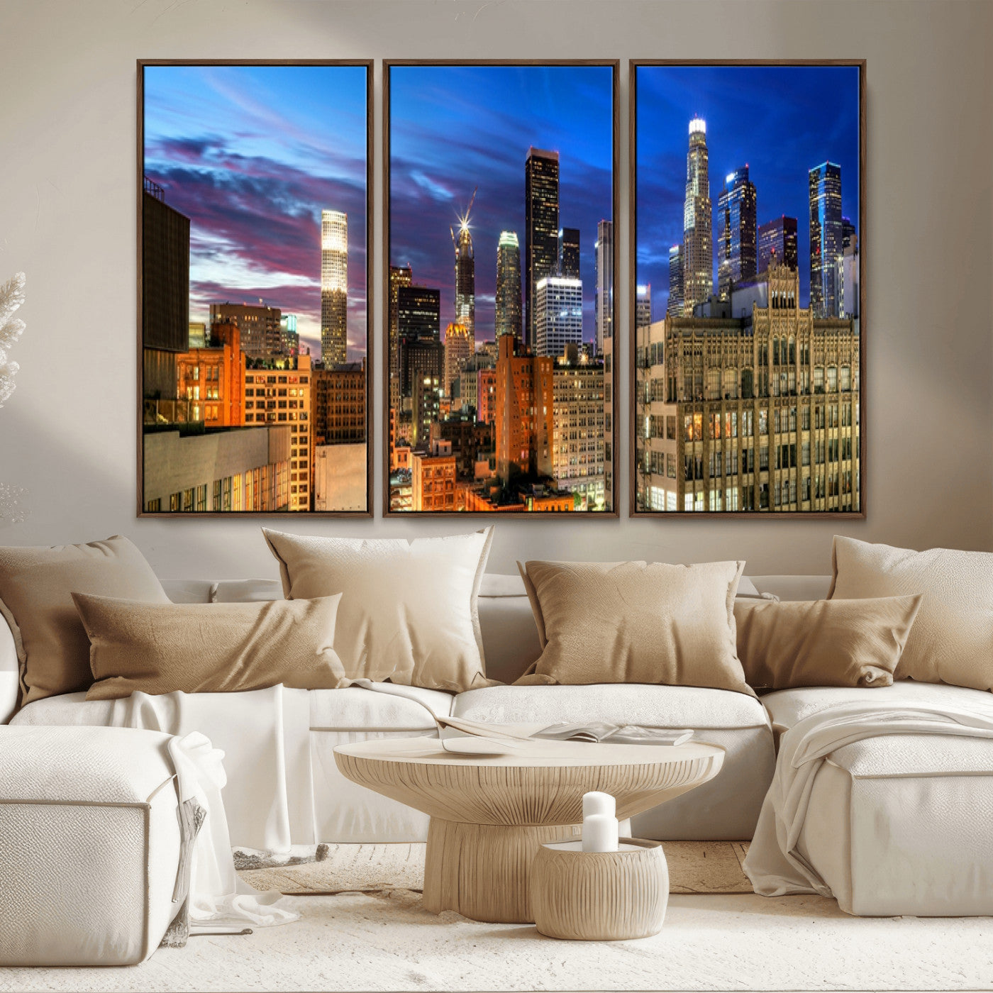 MGV-FC-48X32-3P - Los Angeles Night Wall Art Canvas Print