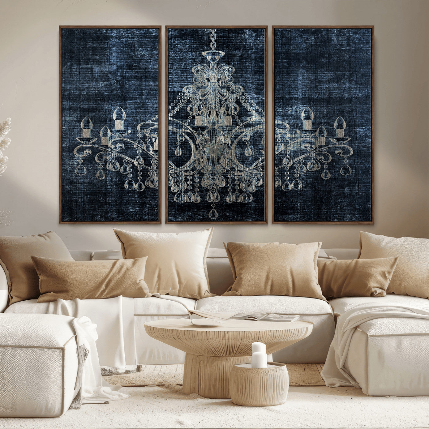 MGV-FC-48X32-3P - Dark Chandelier Wall Art Canvas Print