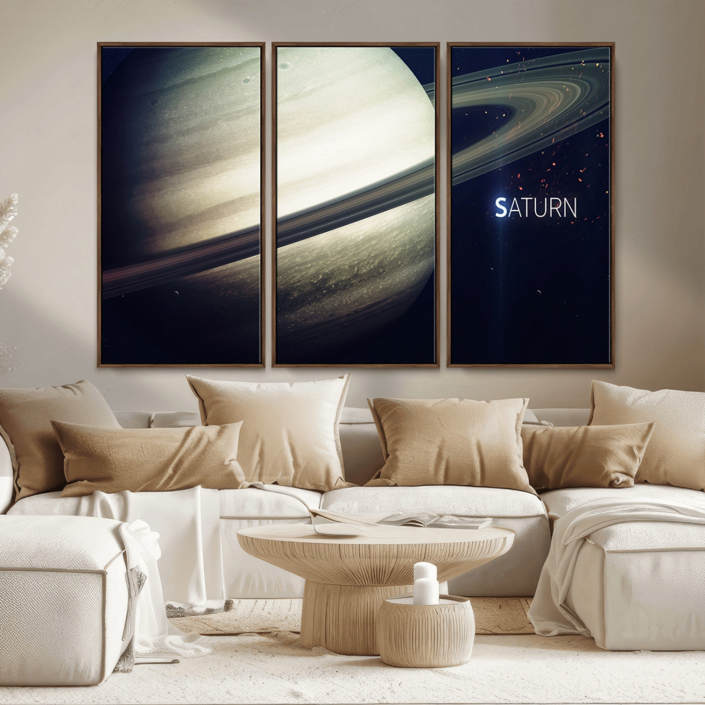 MGV-FC-48X32-3P - Framed Saturn Wall Art Canvas Print
