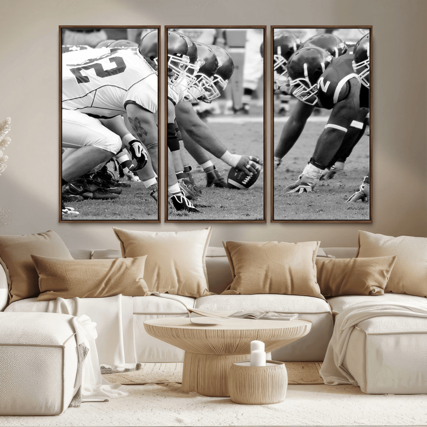 MGV-FC-48X32-3P - American Football Player Wall Art Canvas Print