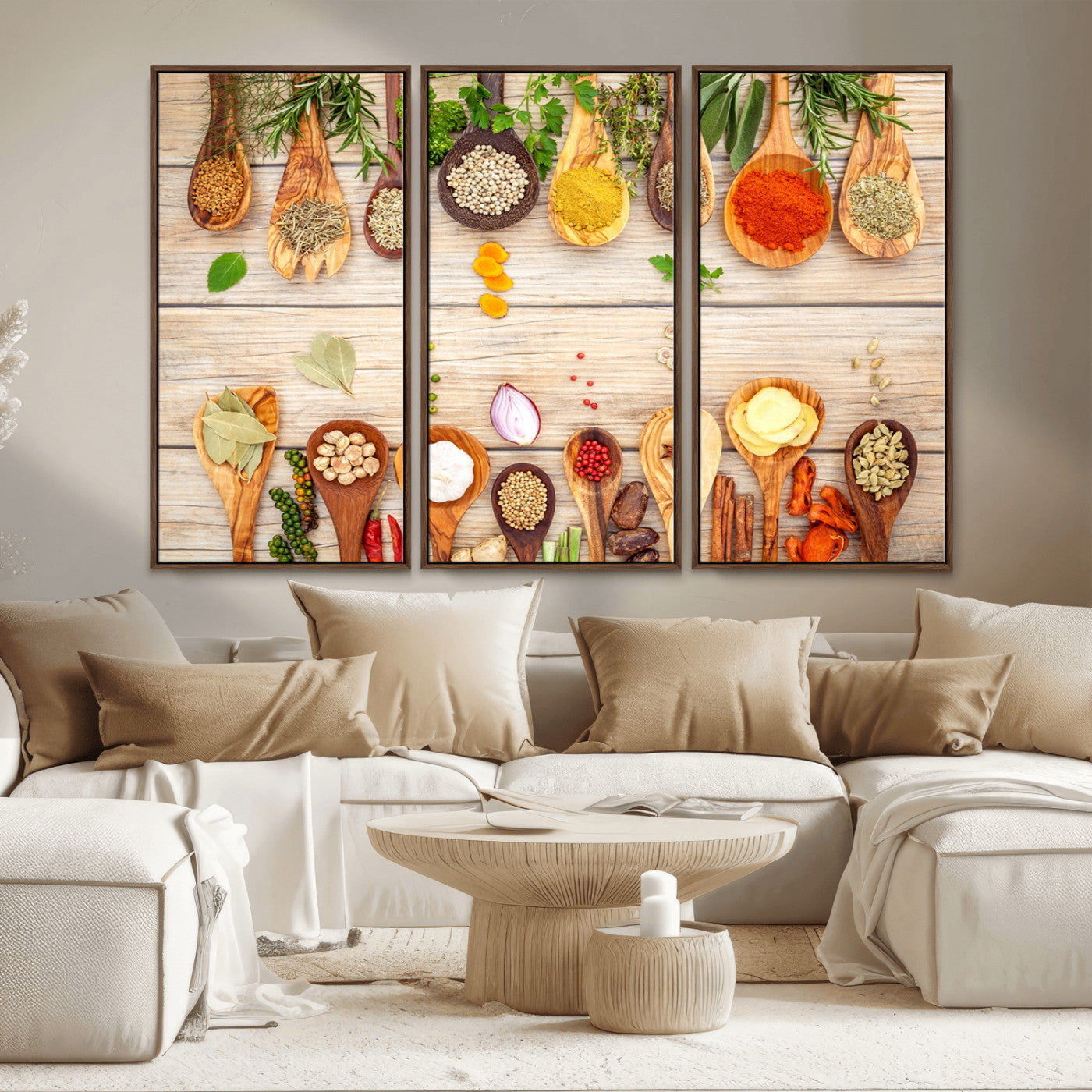 MGV-FC-48X32-3P - Kitchen Spice on the Table Wall Art, Kitchen Spice Wall Art Canvas Print