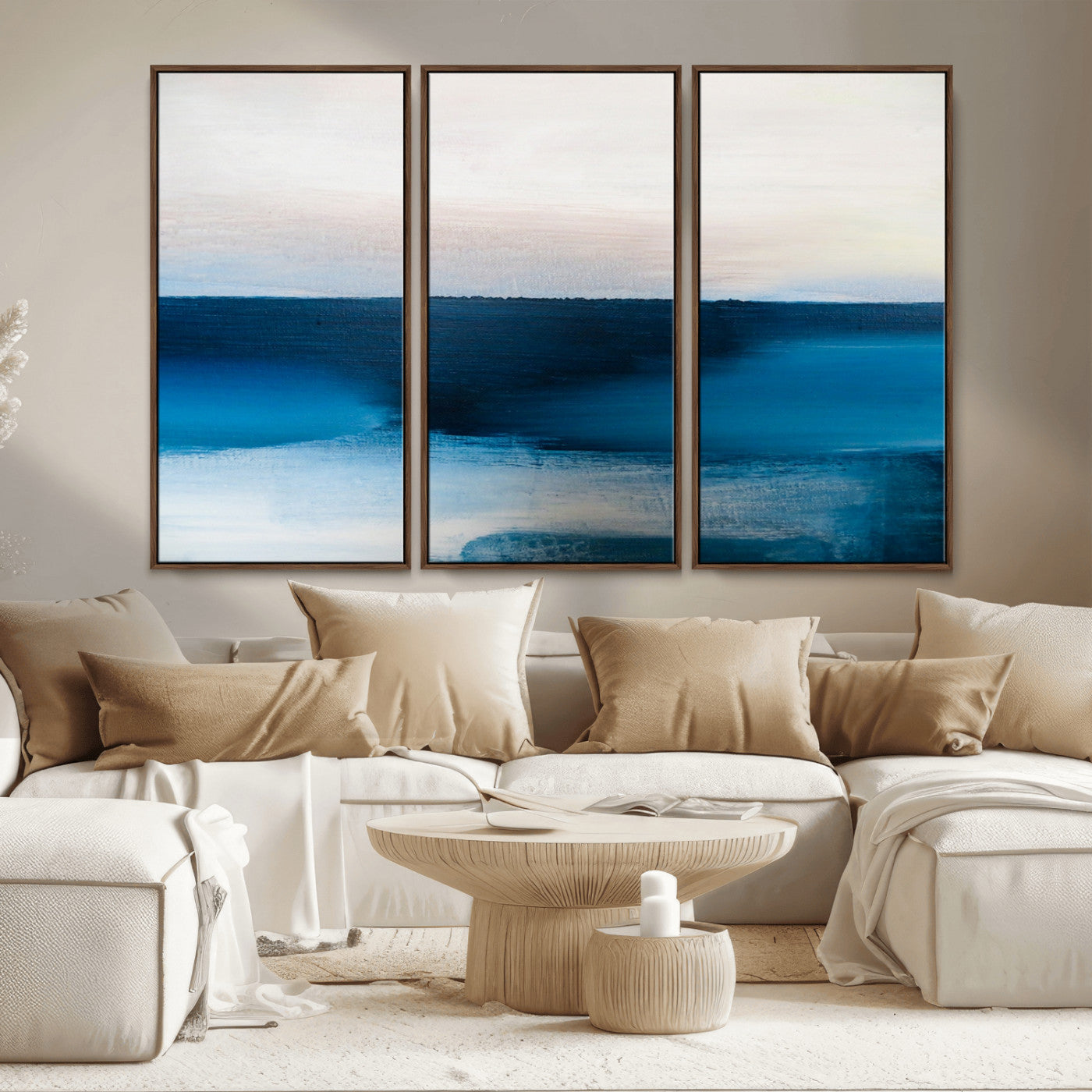 MGV-FC-48X32-3P - Dark Blue Abstract Wall Art Canvas Print