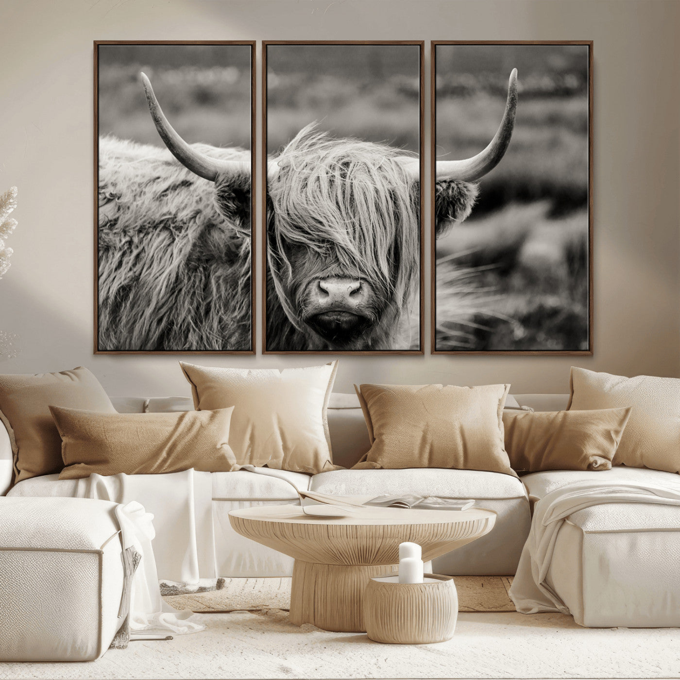 MGV-FC-48X32-3P - Cow Focus Canvas Wall Art Print