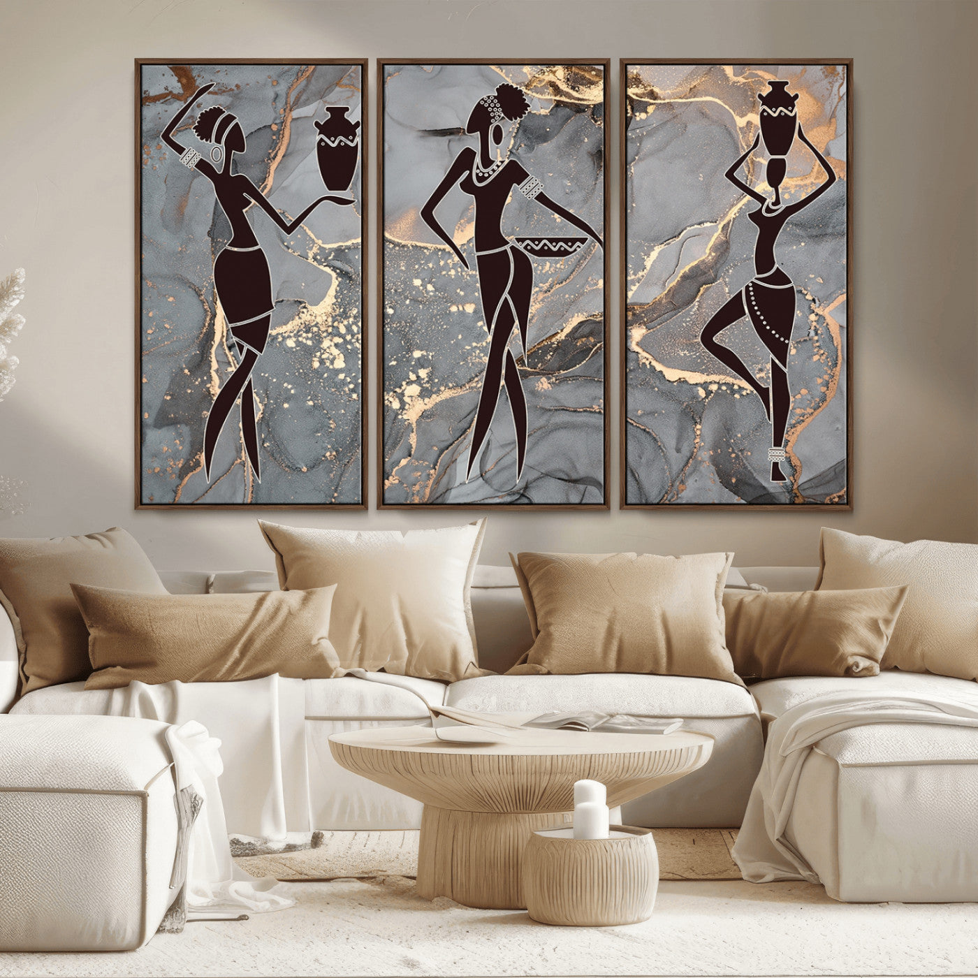 MGV-FC-48X32-3P - Abstract African Womens Art Canvas Print