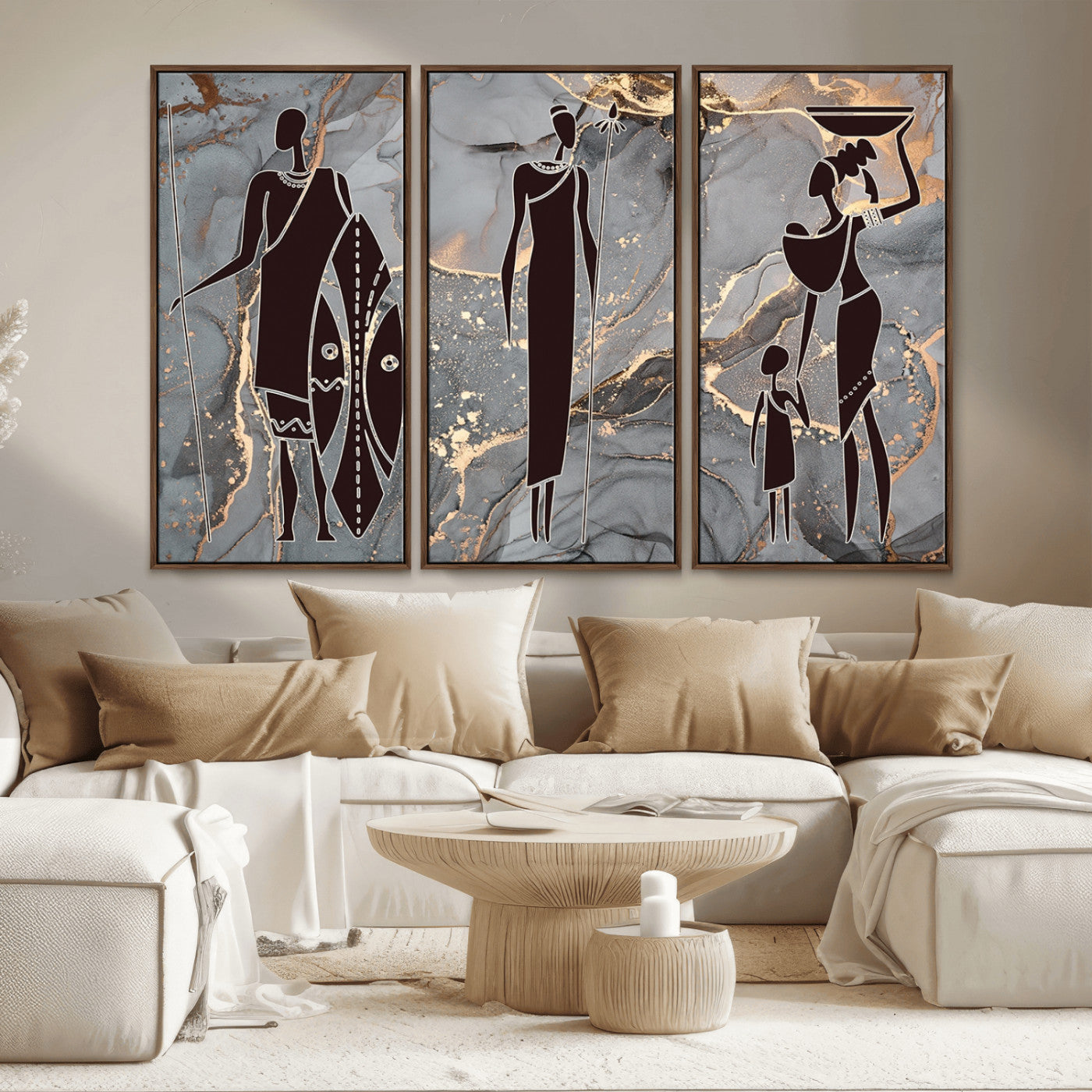 MGV-FC-48X32-3P - African American Wall Art African Women Painting Canvas Print
