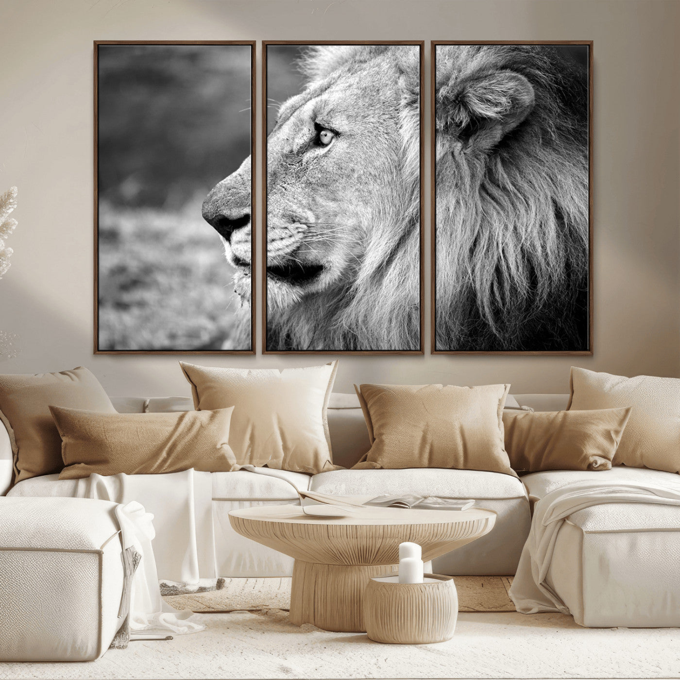 MGV-FC-48X32-3P - African Lion Wall Art Canvas Print
