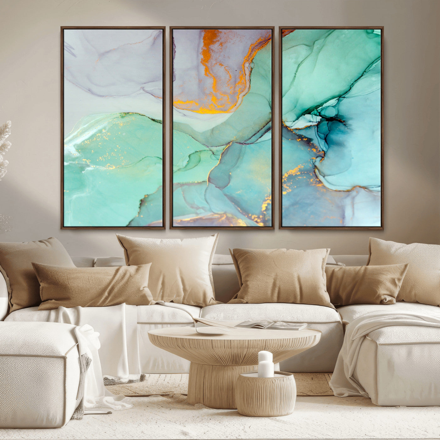MGV-FC-48X32-3P - Colorful Marble Fluid Effect Canvas Wall Art Print