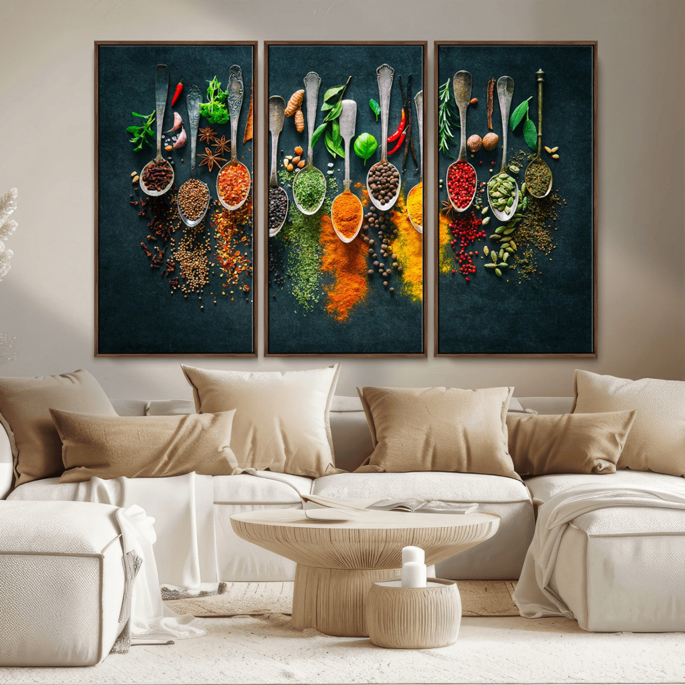 MGV-FC-48X32-3P - Herbs and Spices Kitchen Wall Art Canvas Print