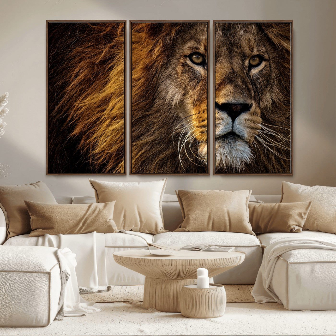 MGV-FC-48X32-3P - Mighty Lion Wall Art Animal Canvas Print