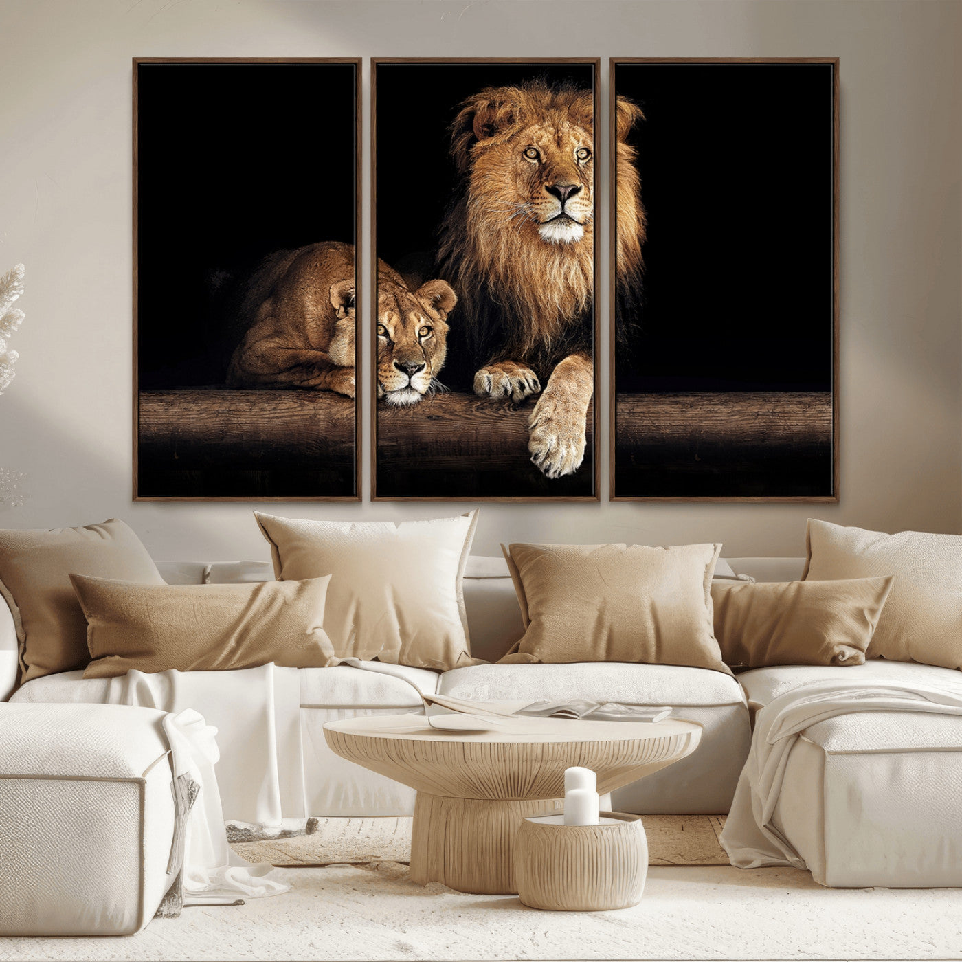 MGV-FC-48X32-3P - Lion Canvas Wall Art Animal Print