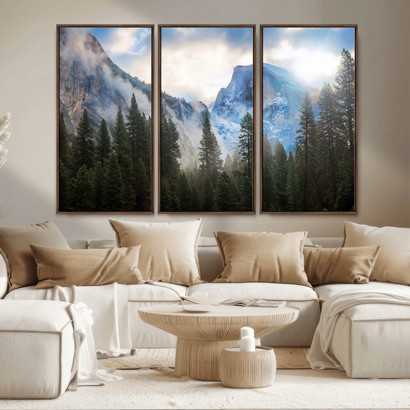 MGV-FC-48X32-3P - Half Dome Yosemite Calinia Wall Art Canvas Print El Capitan