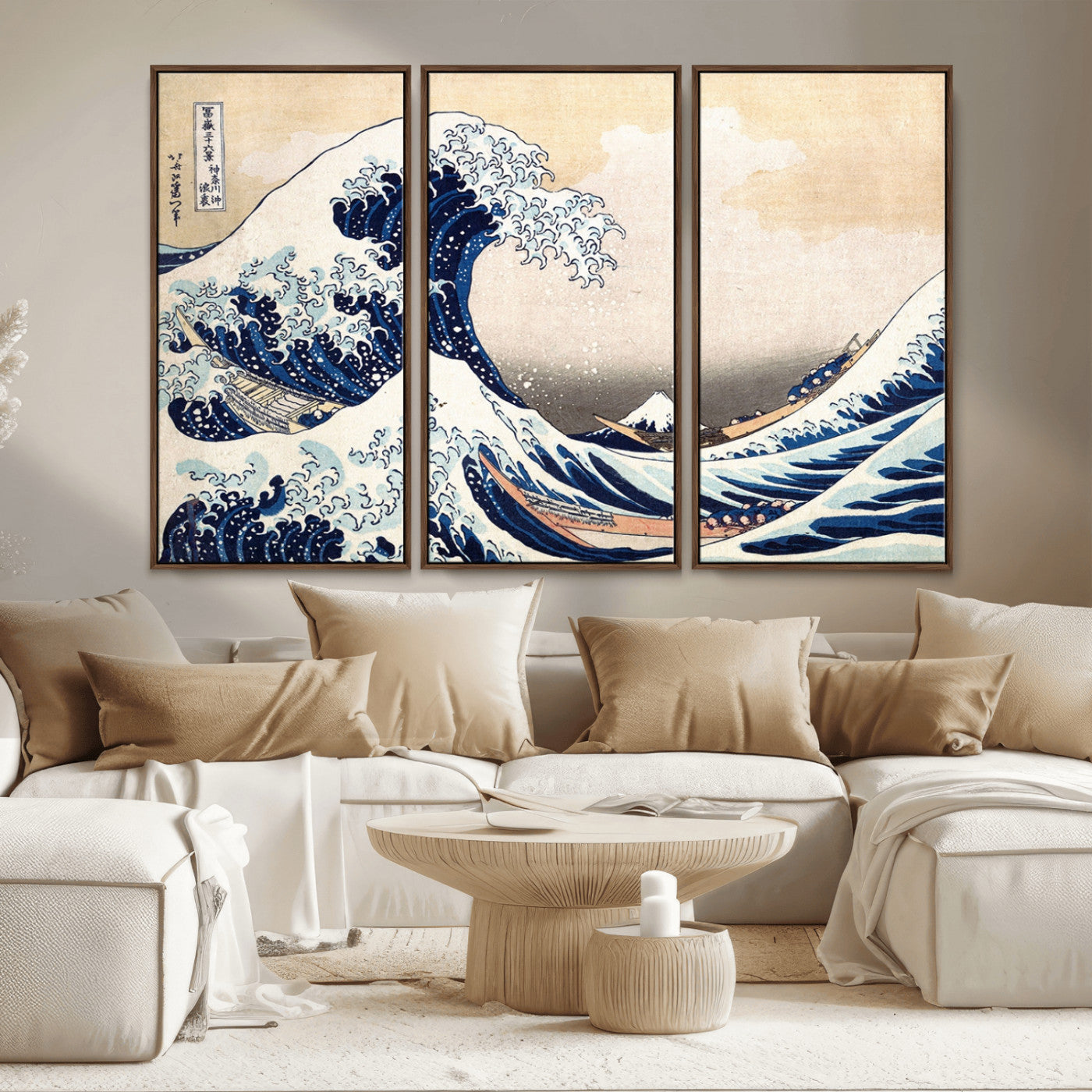 MGV-FC-48X32-3P - Hokusai: The Breaking Wave off Kanagawa Canvas Print