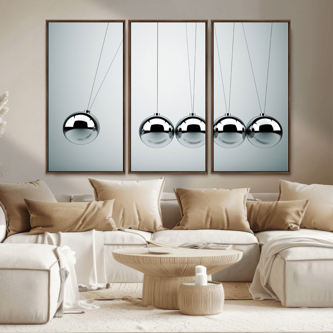 MGV-FC-48X32-3P - Newton's Cradle Wall Art Canvas Print, Framed Newton Cradle Wall Art