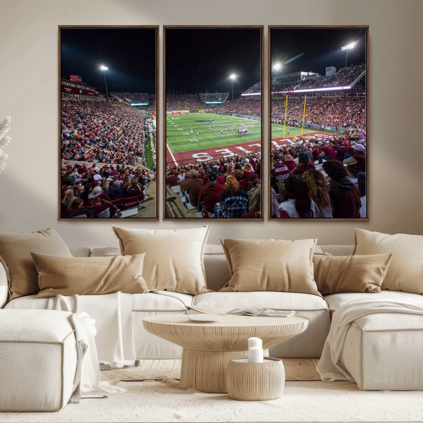 MGV-FC-48X32-3P - American Football Wall Art Canvas Print, Stadium Sport Wall Art Print