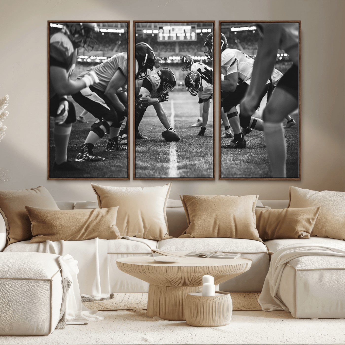 MGV-FC-48X32-3P - American Football Wall Art Canvas Print, Stadium Sport Wall Art Print