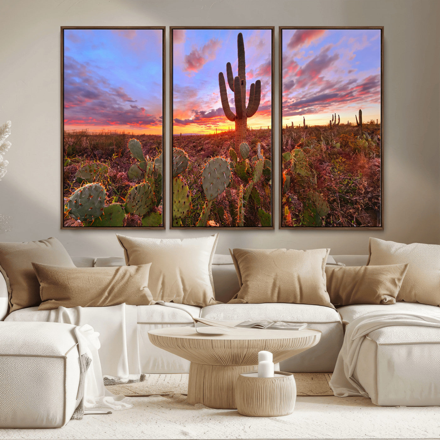 MGV-FC-48X32-3P - Arizona Desert Sunset Wall Art Canvas Print