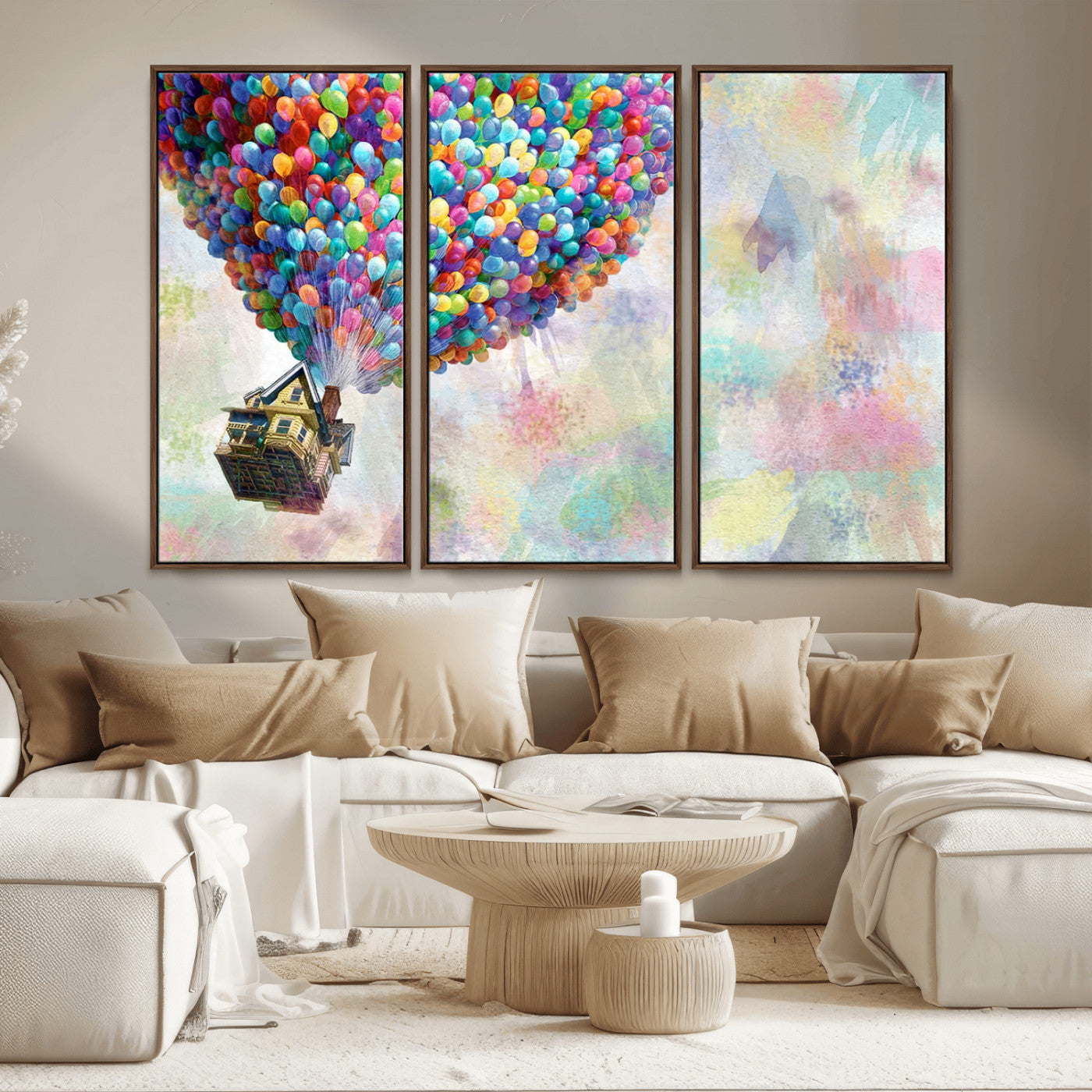 MGV-FC-48X32-3P - Up Pixar Poster, Look Up Pixar Wall Art, Up Pixar Canvas, Kids Play Game Room Decor Wall Art