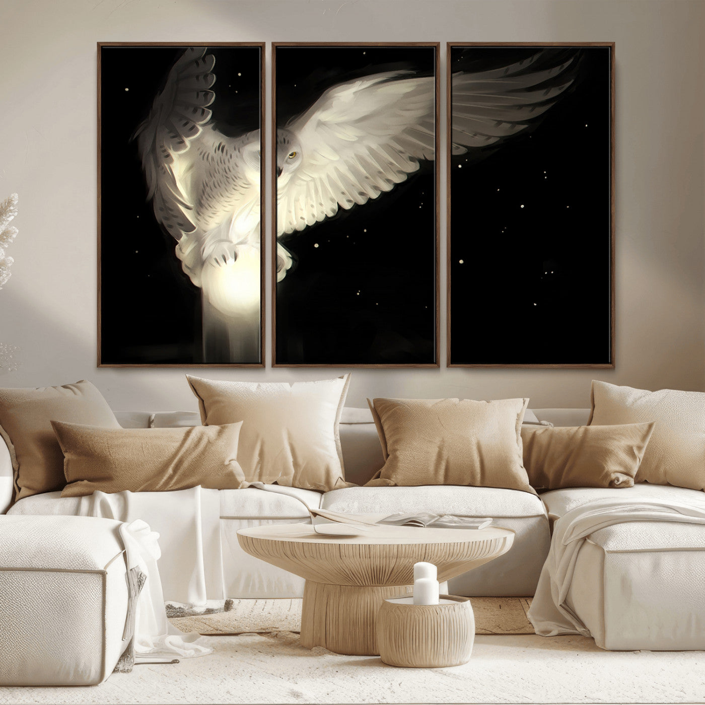 MGV-FC-48X32-3P - Night Owl Art -  Illuminating the Darkness – Unique Animal-Inspired Wall Art for Modern Decor |