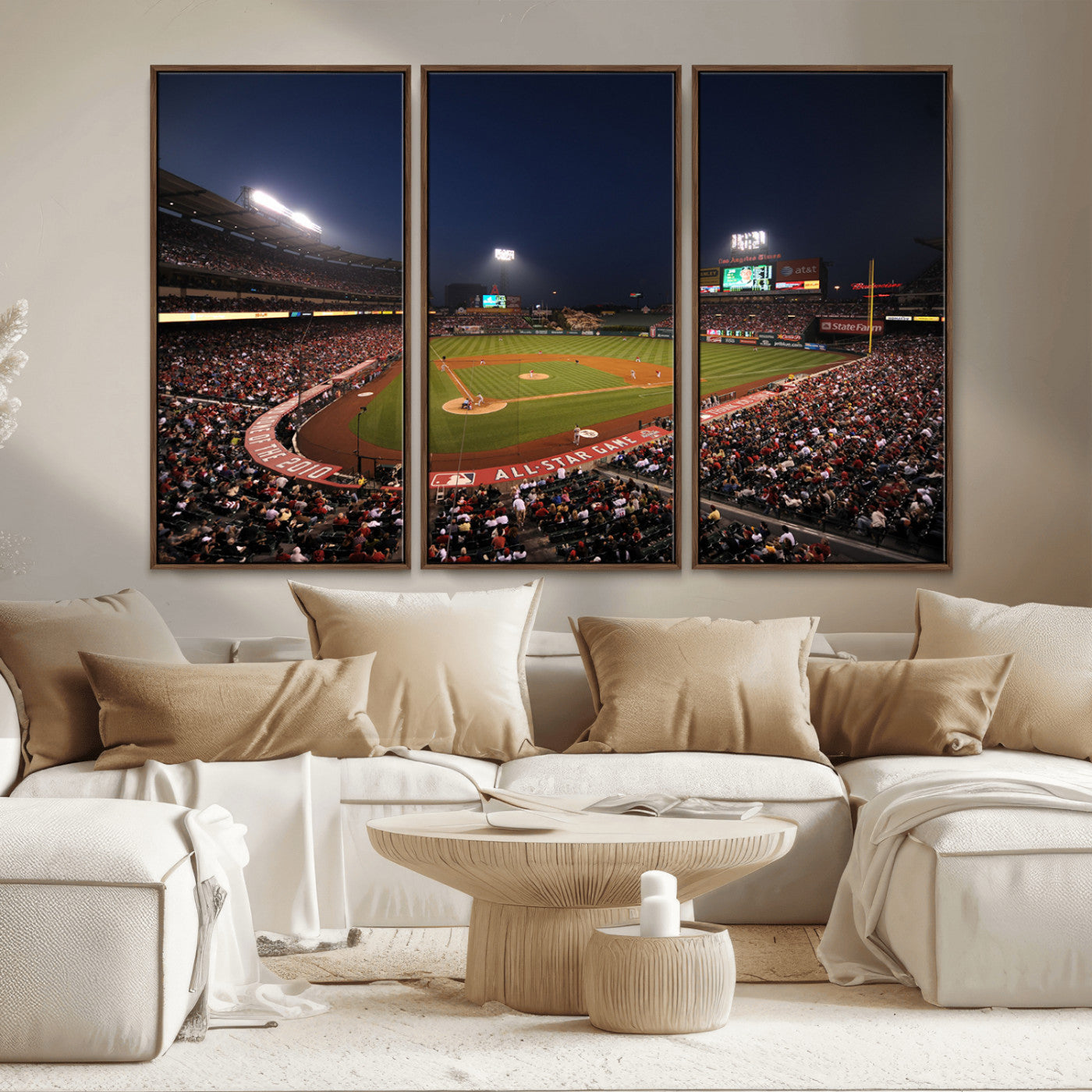 MGV-FC-48X32-3P - Los Angeles Angels Baseball Team Print - Anaheim Angel Stadium Wall Art Canvas Print