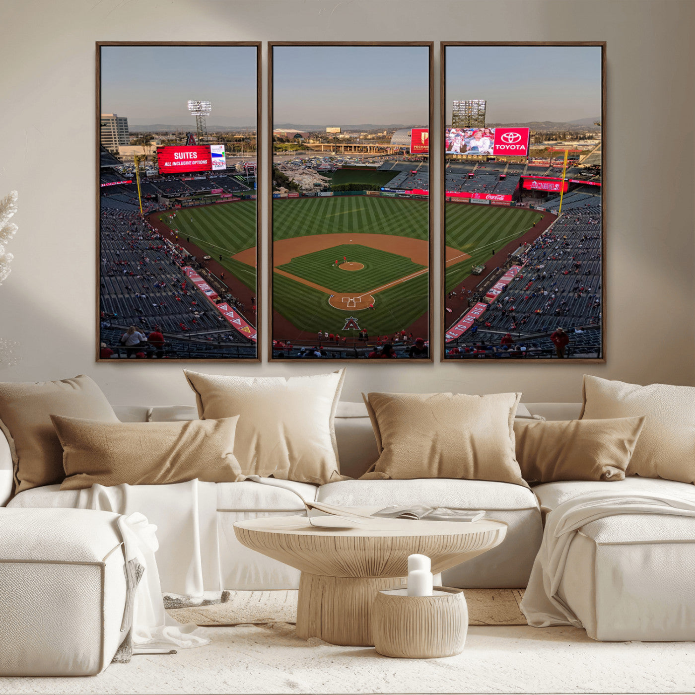 MGV-FC-48X32-3P - Los Angeles Angels Baseball Canvas Print - Anaheim Angel Stadium Wall Art Canvas Print