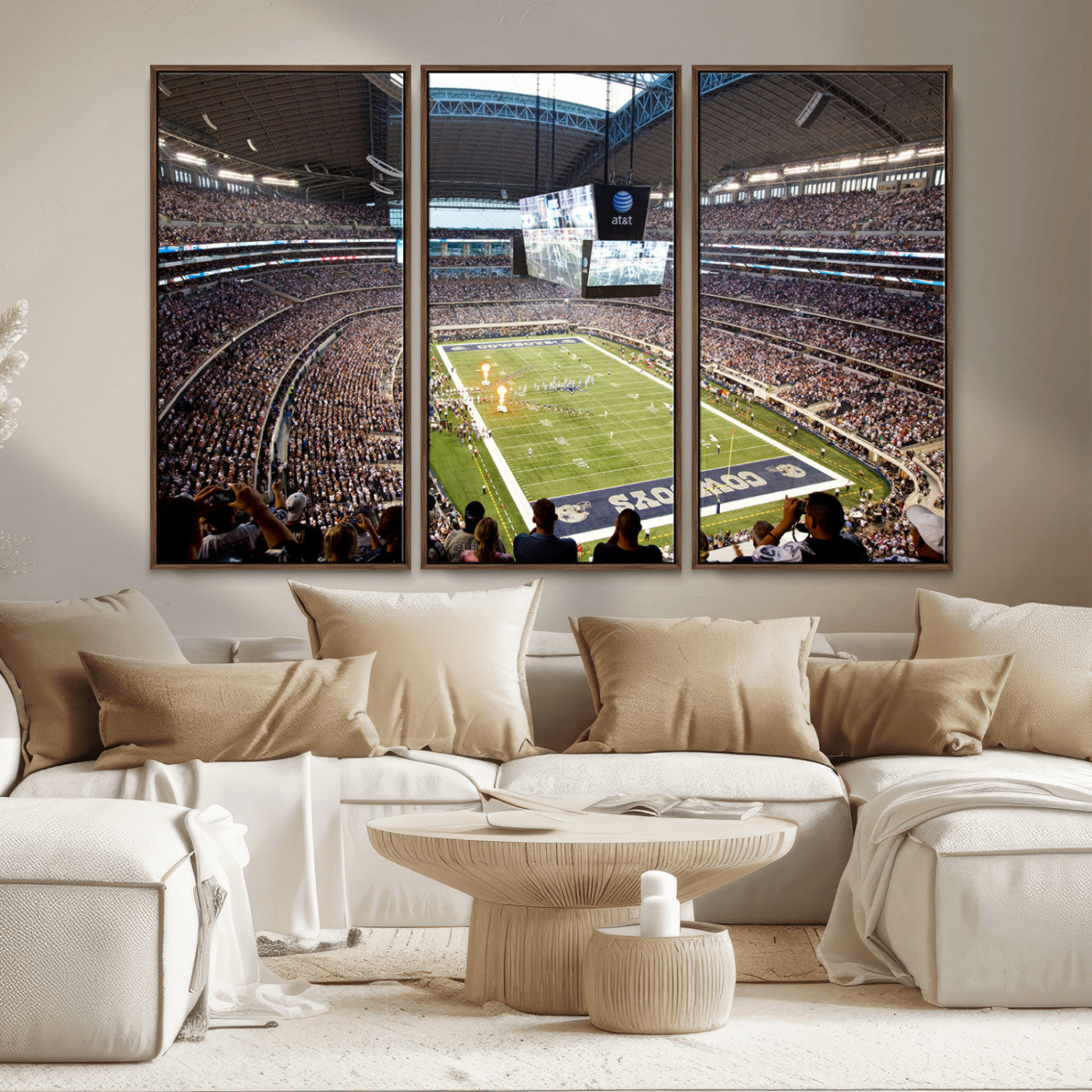 MGV-FC-48X32-3P - Dallas Cowboys Football Team Print - Arlington AT&T Stadium Wall Art Canvas Print