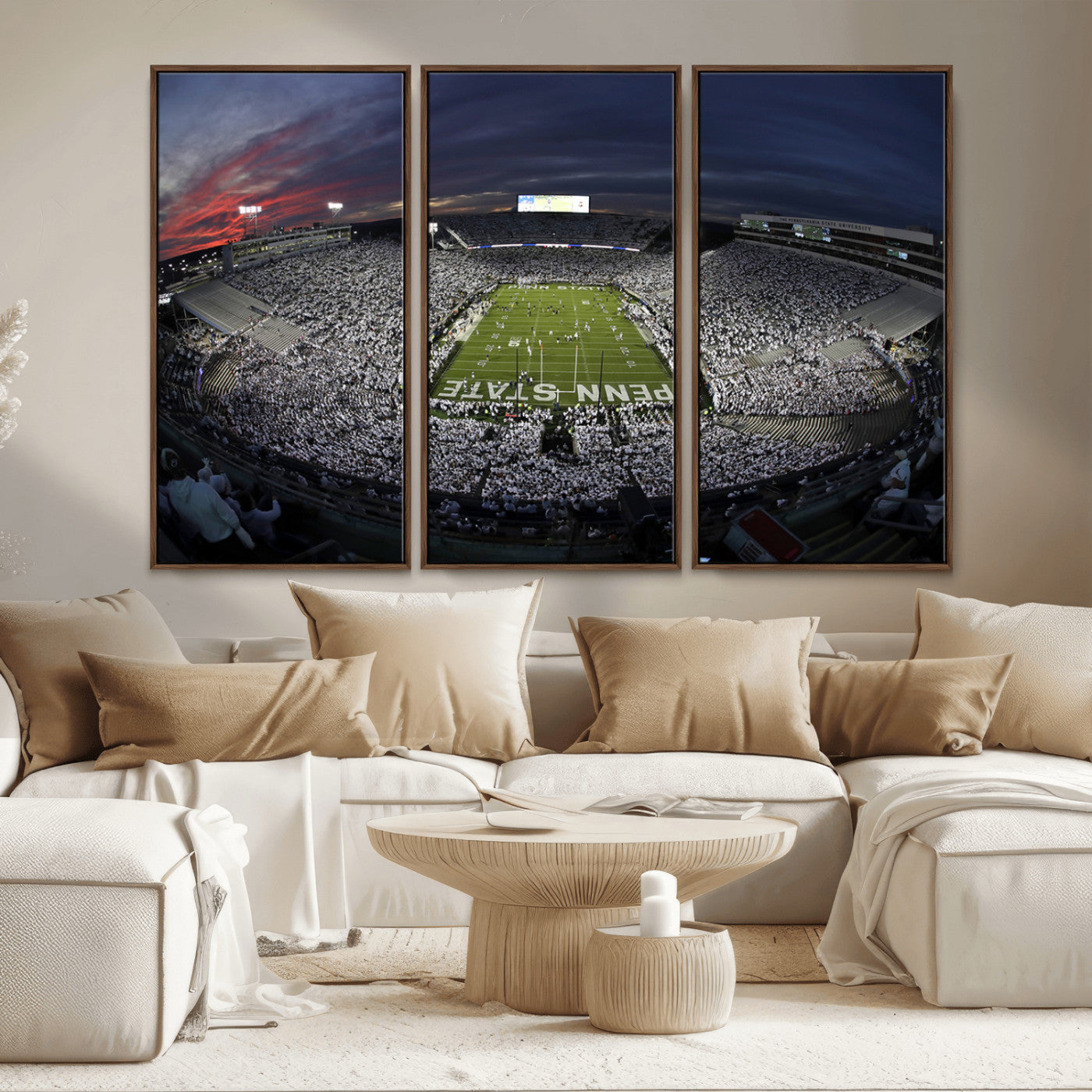 MGV-FC-48X32-3P - Penn State University Nittany Lions Football Team Print - University Park Beaver Stadium Wall Art
