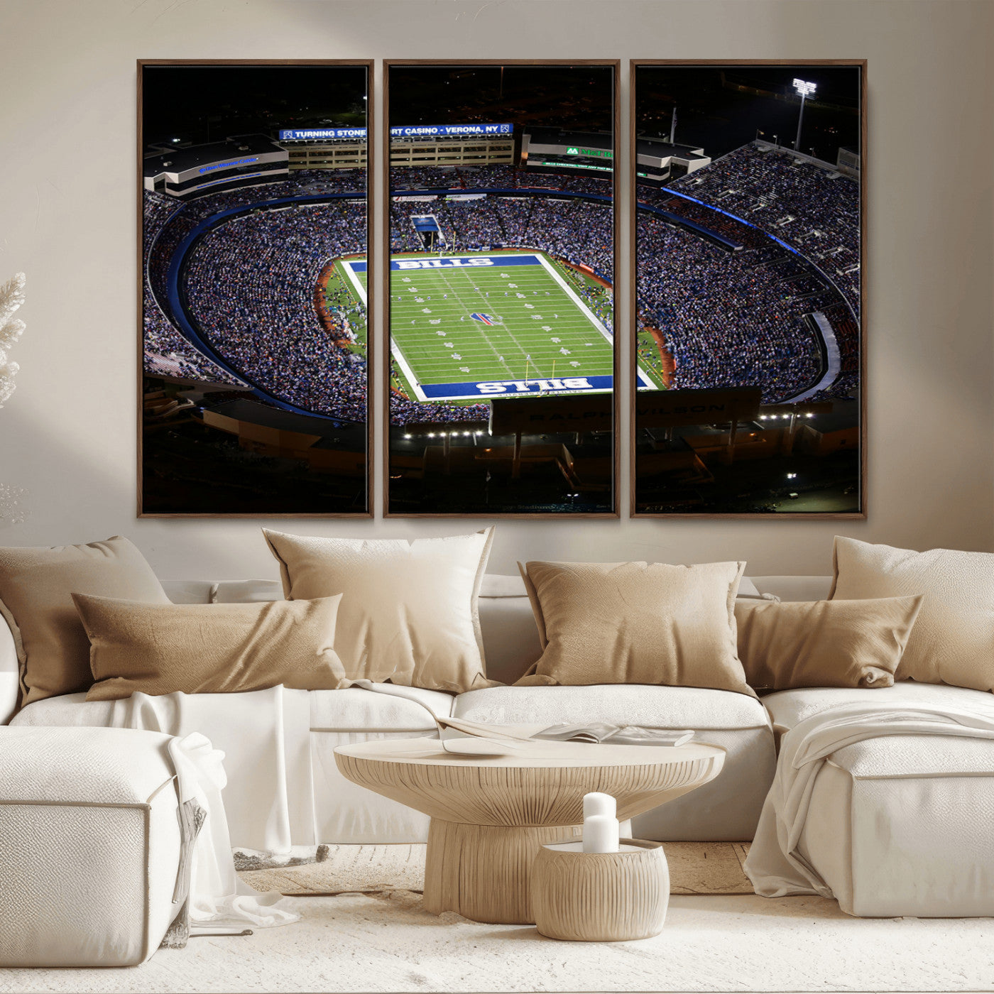 MGV-FC-48X32-3P - Buffalo Bills NFL Football Team Print - Highmark Stadium Wall Art Canvas Print