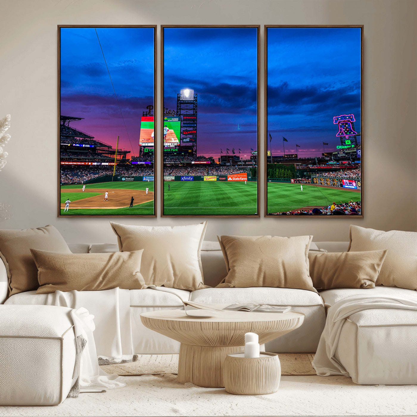 MGV-FC-48X32-3P - Philadelphia Phillies Baseball Team Print - Philadelphia Citizens Bank Park Stadium Canvas Wall Art