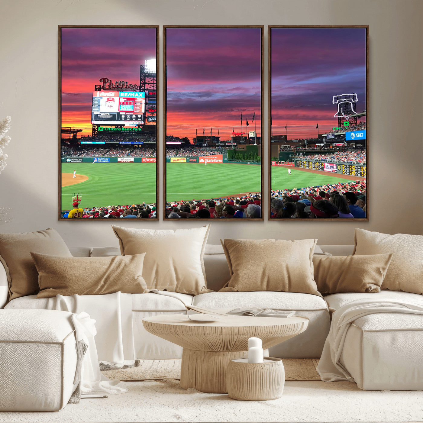 MGV-FC-48X32-3P - Philadelphia Phillies Baseball Team Print - Philadelphia Citizens Bank Park Stadium Wall Art Canvas