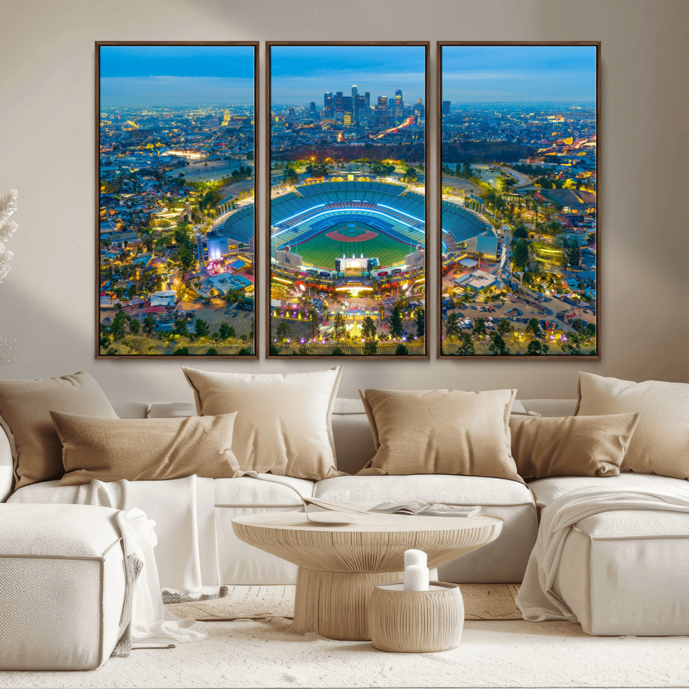 MGV-FC-48X32-3P - Los Angeles Dodgers Wall Art Canvas, Dodger Stadium Wall Art Canvas Print - MLB Baseball Stadium
