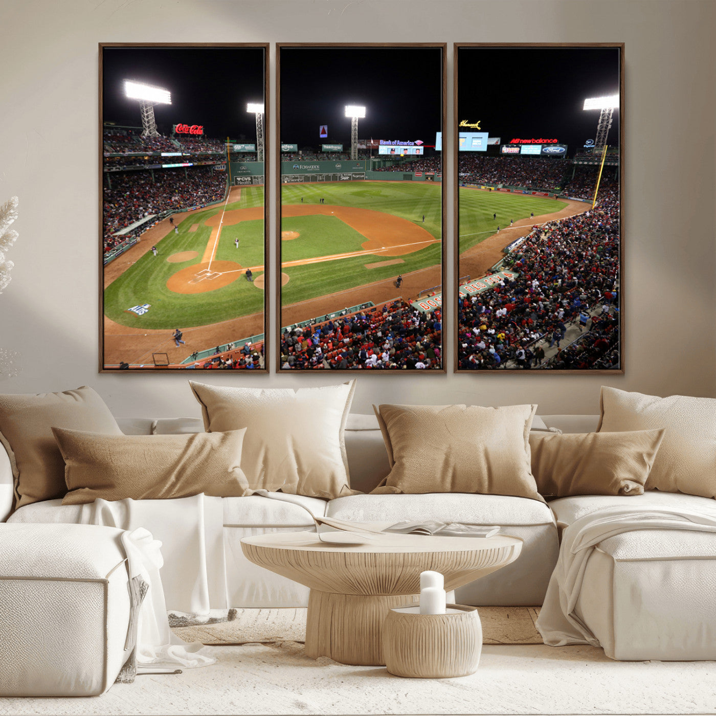 MGV-FC-48X32-3P - Boston Red Sox Baseball Team Print - Massachusetts Fenway Park Stadium Wall Art Canvas Print