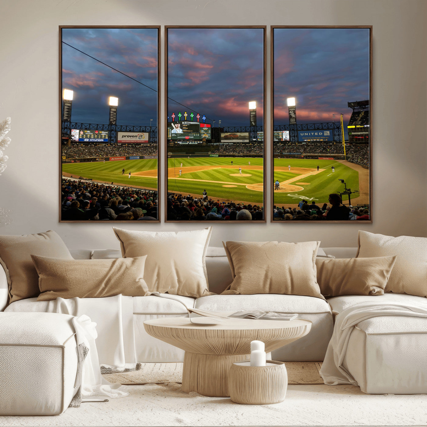 MGV-FC-48X32-3P - Chicago White Sox Baseball Team Print Canvas- Guaranteed Rate Field Stadium Wall Art Canvas Print