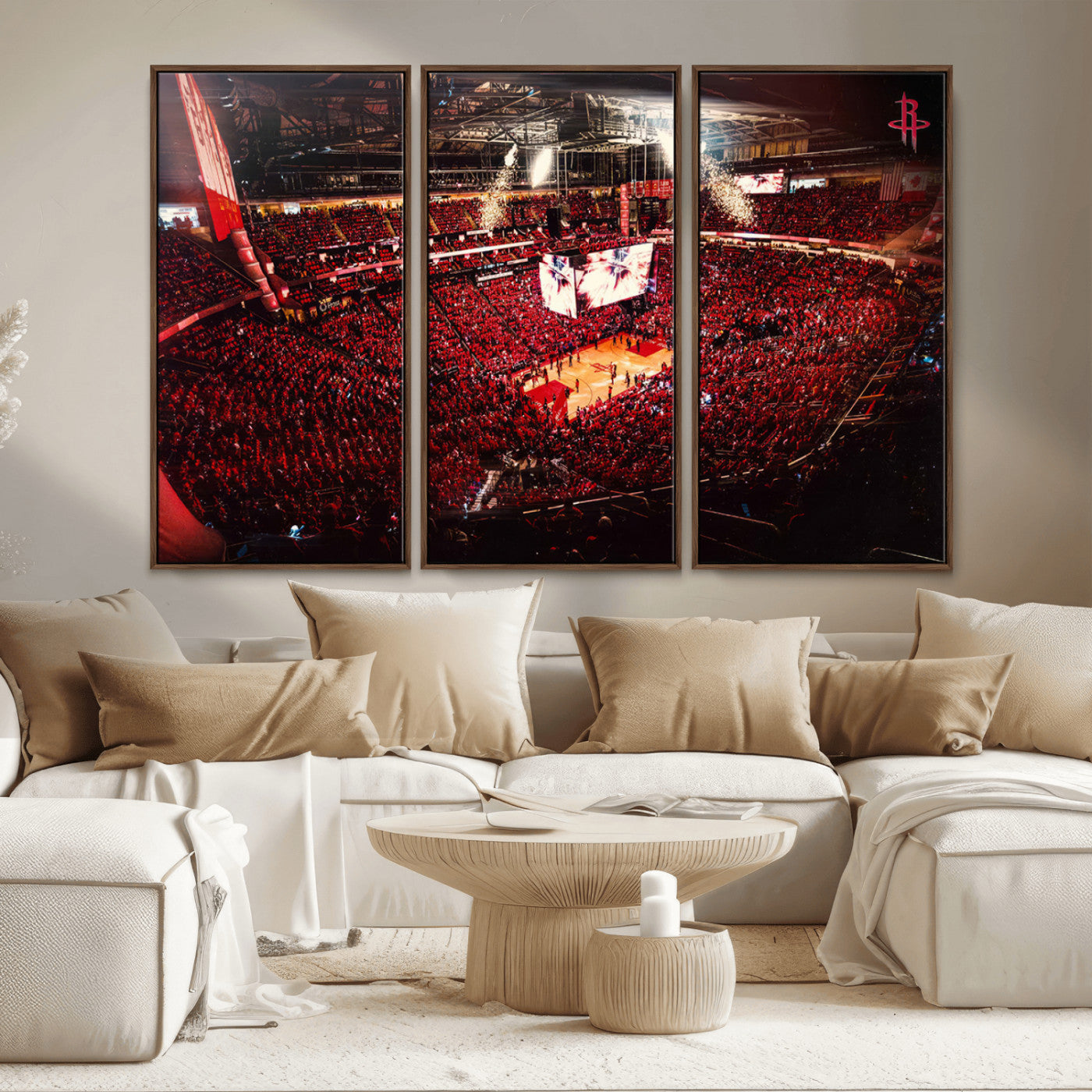 MGV-FC-48X32-3P - Houston Rockets Basketball Team Print Canvas- Houston Toyota Center Stadium Wall Art Canvas Print