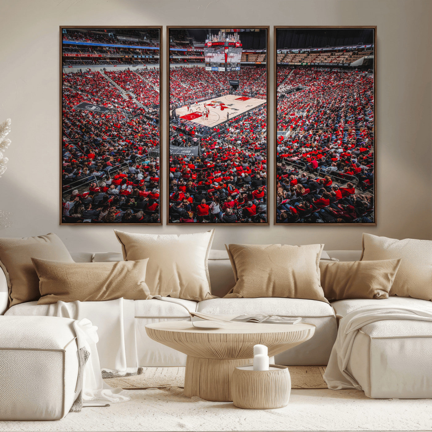 MGV-FC-48X32-3P - Louisville Cardinals Basketball Print Canvas - Louisville KFC Yum Center Arena Wall Art Canvas Print