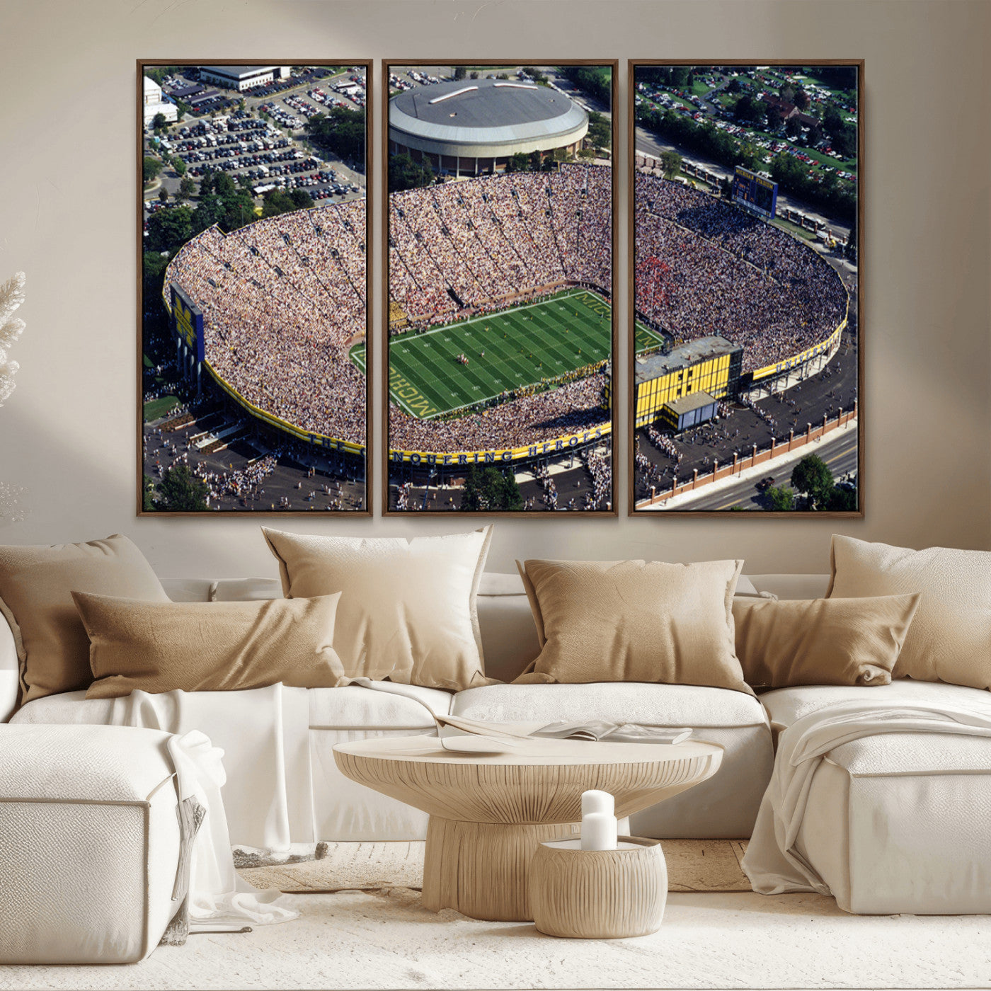 MGV-FC-48X32-3P - Michigan Wolverines Football Team Print - Ann Arbor Michigan Stadium Print, Michigan Wolverines