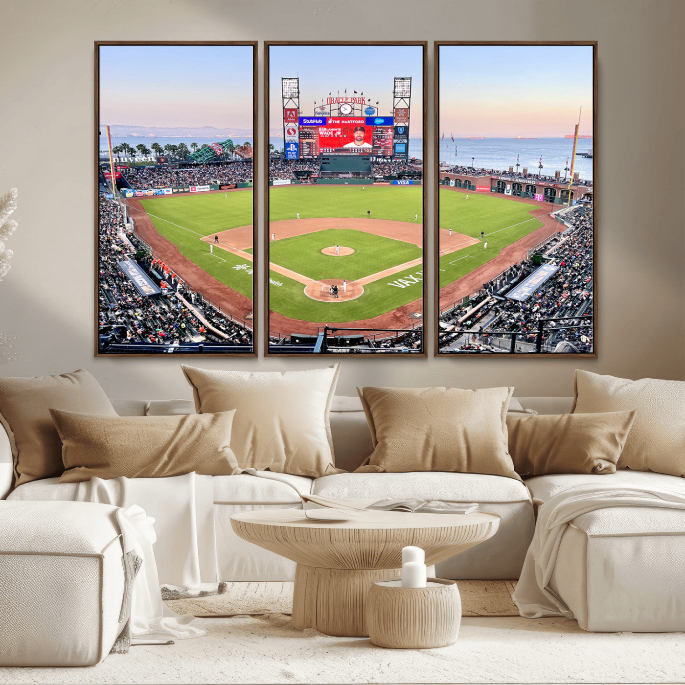 MGV-FC-48X32-3P - San Francisco Giants Baseball Team Print - Oracle Park Stadium Wall Art Canvas Print