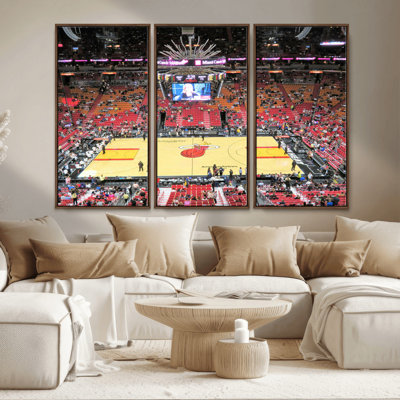 MGV-FC-48X32-3P - Miami Heat Basketball Team Print Wall Art- Kaseya Center Stadium Wall Art Canvas Print